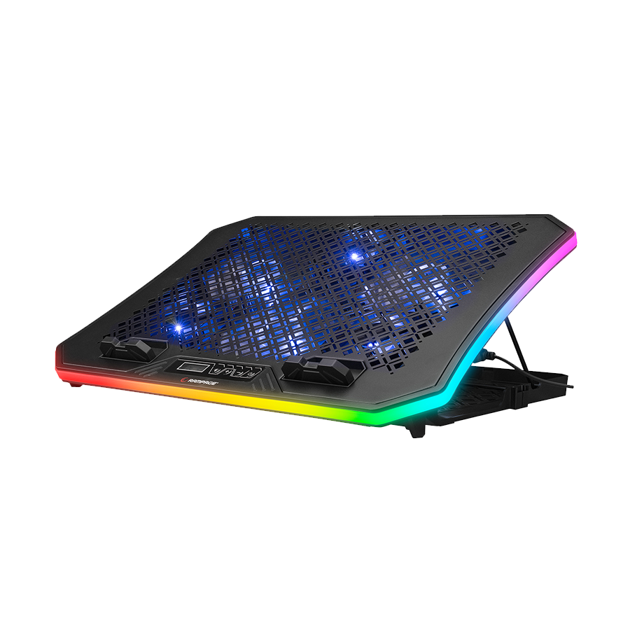 Postolje za notebook gaming Rampage AD-RC34 METAFOR Black 6 Fan RGB Illuminated 10"-19", 36312 - Image 4