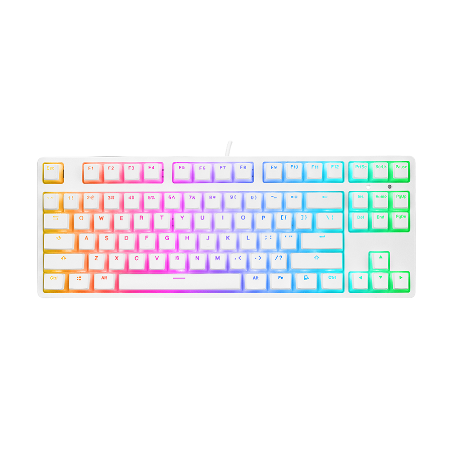 Tastatura gaming RAMPAGE KB-R136 GHOST Mechanical White Type-C red switch US Layout RGB pudding keycaps, 36816 - Image 5