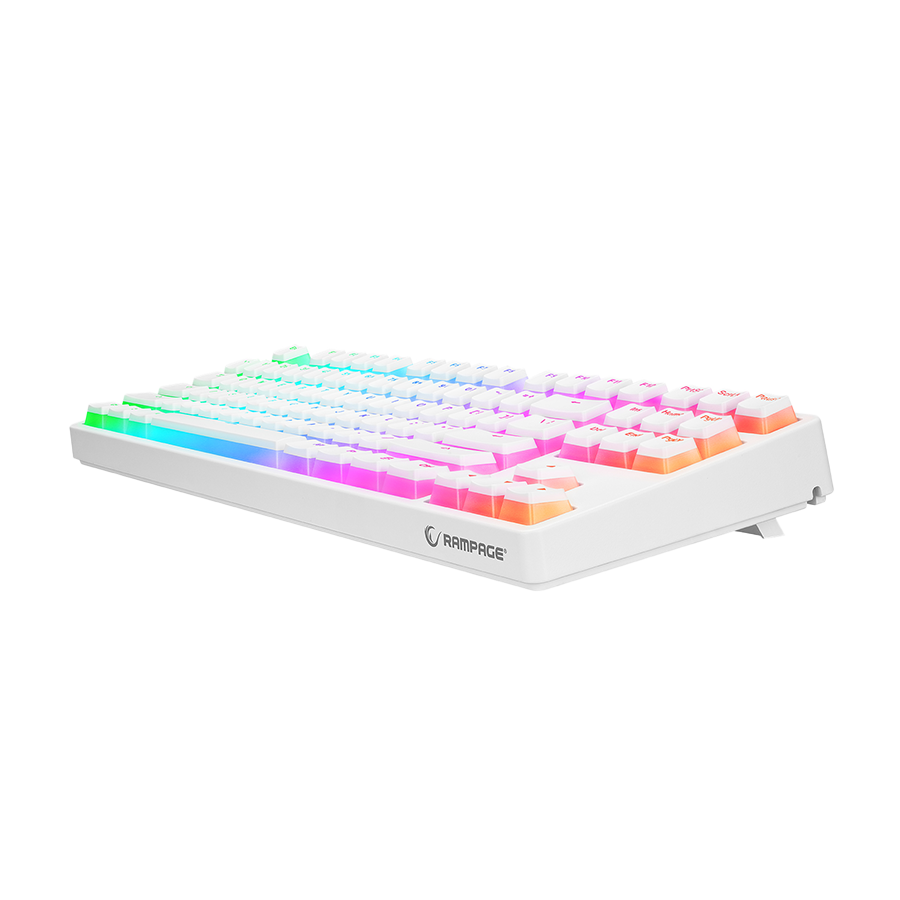 Tastatura gaming RAMPAGE KB-R136 GHOST Mechanical White Type-C red switch US Layout RGB pudding keycaps, 36816 - Image 6