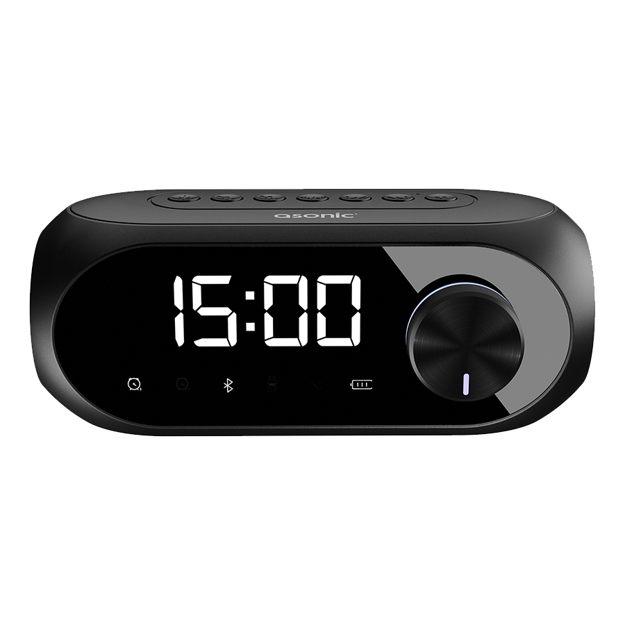 Digitalni sat sa zvučnikom i alarmom za mobitel bluetooth, Asonic AS-W6 1200MAH 5W Black, 40522 - Image 10