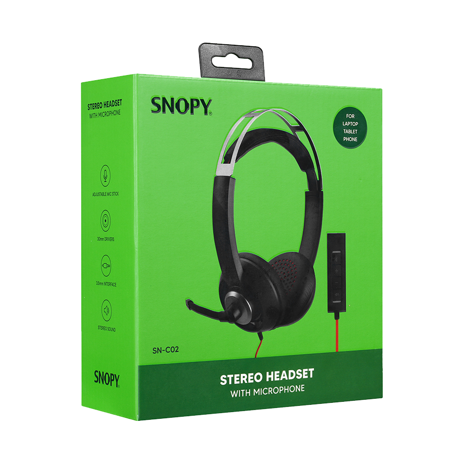 Slušalice sa mikrofonom gaming SNOPY SN-C02 3.5mm Stereo Black Microphone, 35512 - Image 16