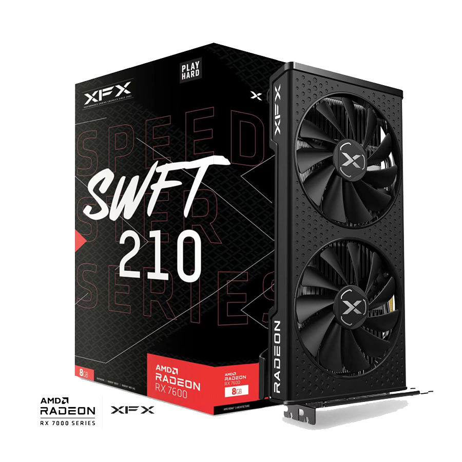 VGA XFX SPEEDSTER SWFT 210 AMD Radeon RX 7600 8 GB GDDR6 128-bit HDMI 3x DP RX-76PSWFTFY - Image 7
