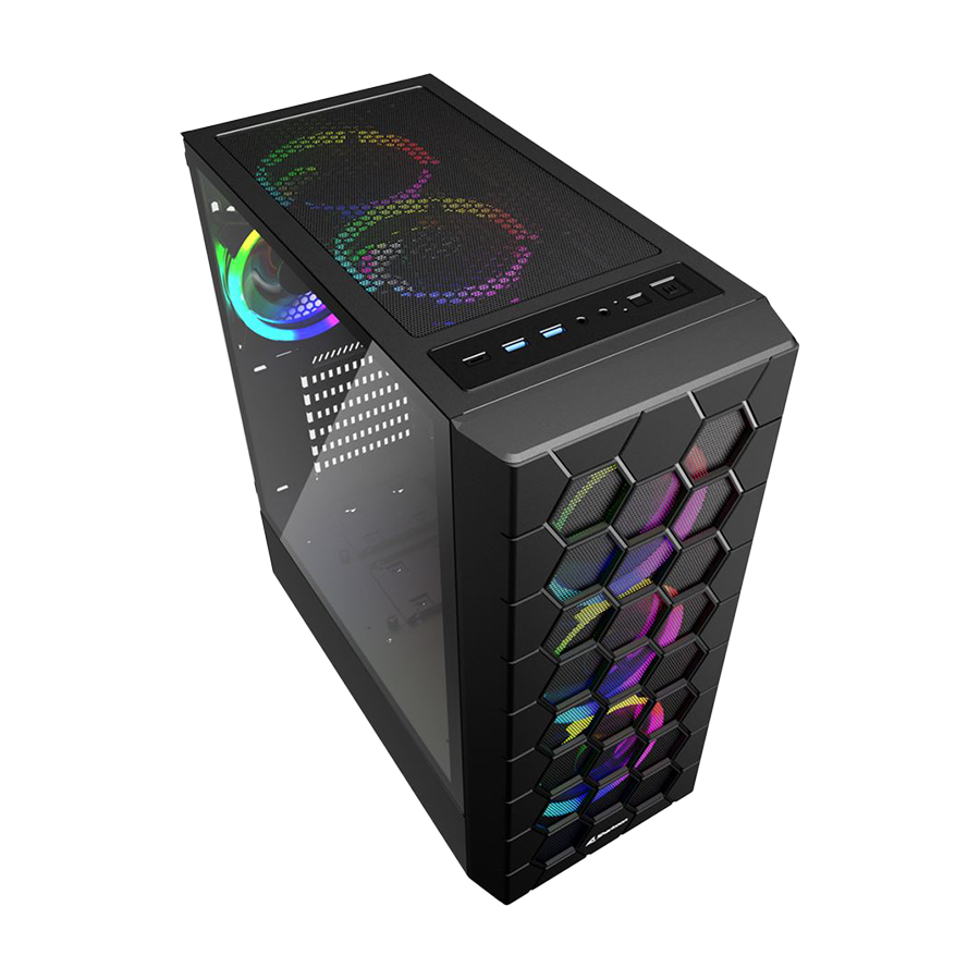 Kućište SHARKOON gaming, RGB HEX bk ATX, Tempered Glass, ventilator 4x120mm, black - Image 11