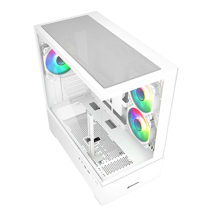 Kućište SHARKOON gaming, MK6 RGB White mATX, ventilator 3x120mm - Image 11