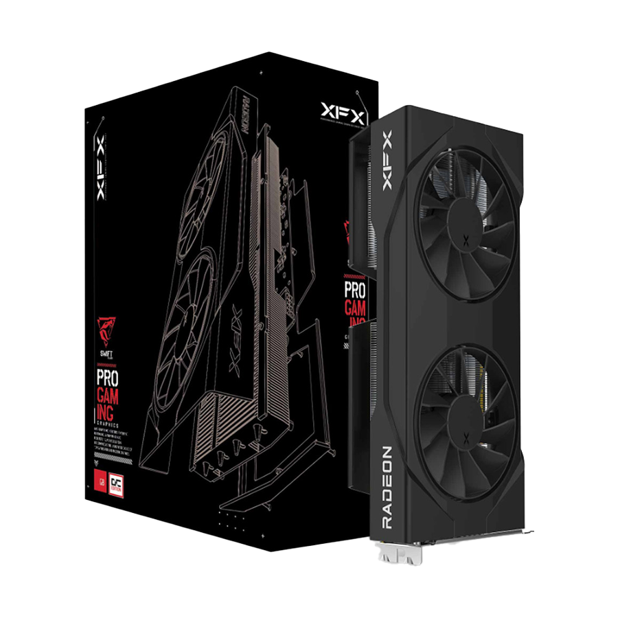 VGA XFX SWIFT AMD Radeon RX 9060 Gaming Edition with 8GB GDDR6 HDMI 2xDP, AMD RDNA 4, black box, SI ONLY, RX-96SWFT8BC - Image 6