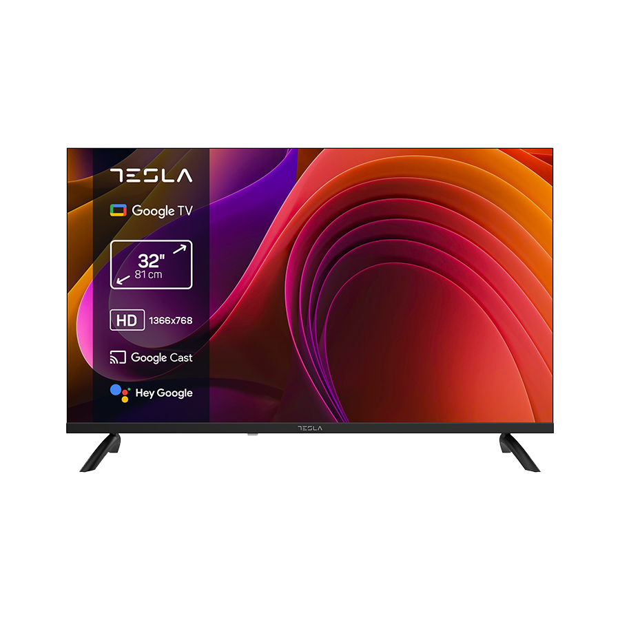 TESLA TV 32" 32E655BHS HD Google Powered by Google TV 2x10W Box Speakers