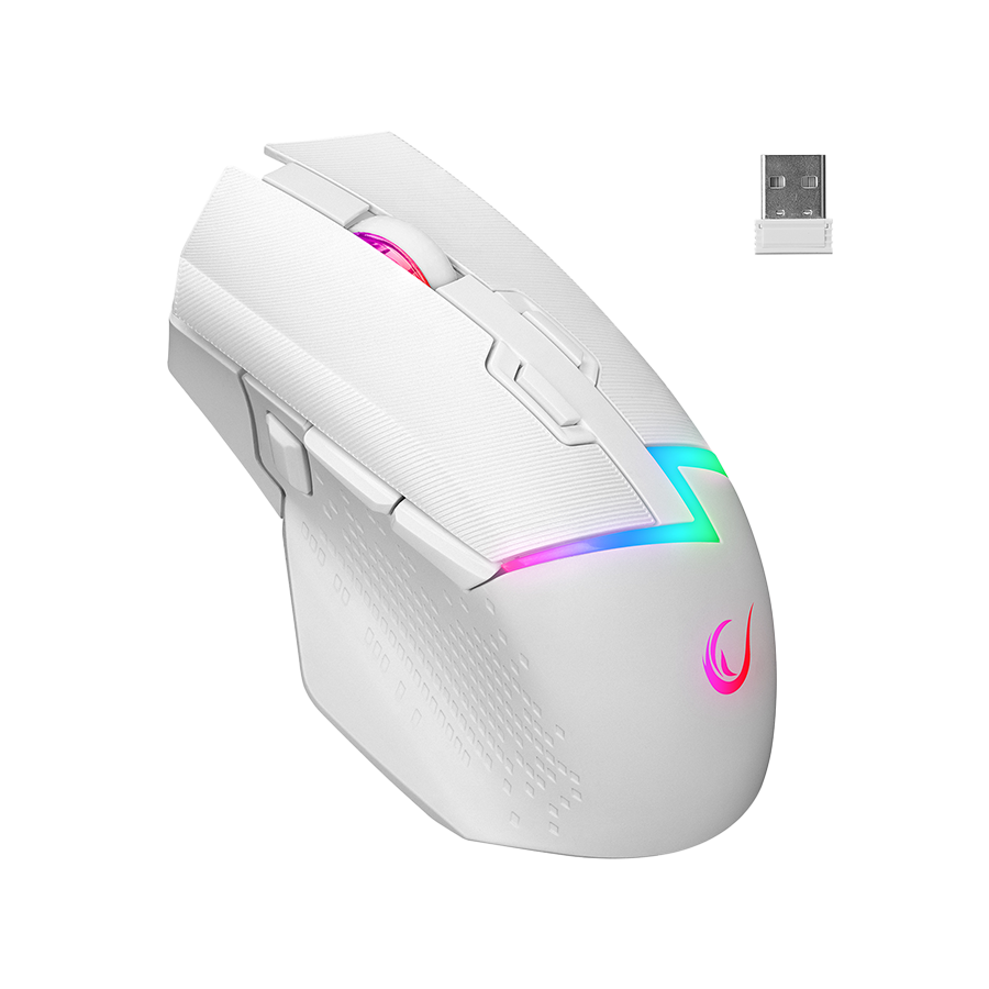 Miš gaming RAMPAGE DROP M3 V2 24000 DPI 3311 Sensor White RGB Rechargeable Wireless 80 Million Huano Switch Gaming Mouse, 42562 - Image 9