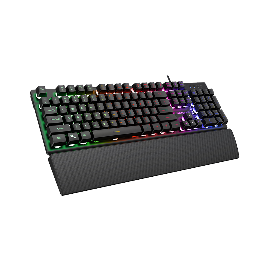 Tastatura + miš gaming RAMPAGE KM-RX7 FORTUNA V2 Rainbow Backlit USB Black Gaming Combo US Layout English Gaming Keyboard 12800 dpi Mouse, 42577 - Image 10