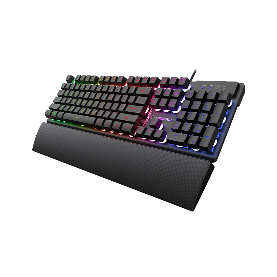 Tastatura + miš gaming RAMPAGE KM-RX7 FORTUNA V2 Rainbow Backlit USB Black Gaming Combo US Layout English Gaming Keyboard 12800 dpi Mouse, 42577 - Image 12