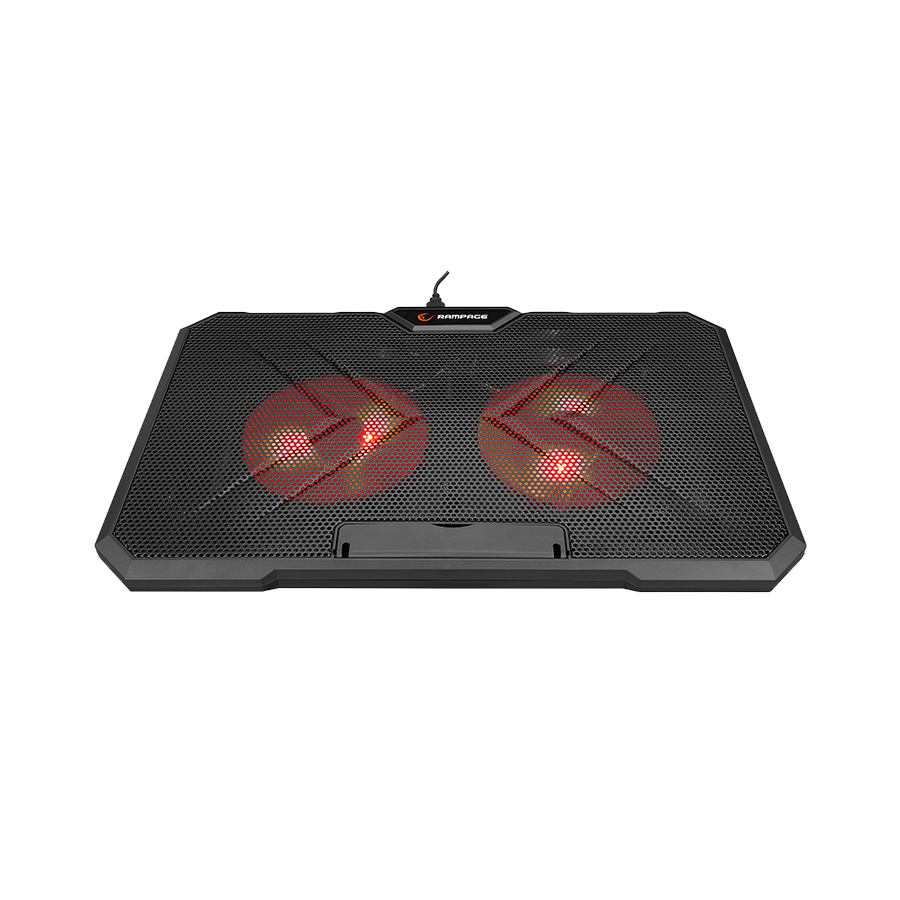 Postolje za notebook gaming Rampage AD-RC12 GAMEZONE Black 2 Fan 2 USB RGB Illuminated 15"-17" Notebook Cooler Stand, 36323 - Image 8