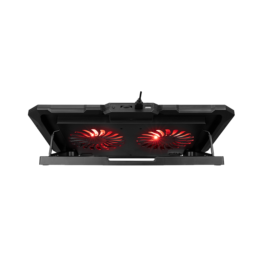 Postolje za notebook gaming Rampage AD-RC12 GAMEZONE Black 2 Fan 2 USB RGB Illuminated 15"-17" Notebook Cooler Stand, 36323 - Image 11