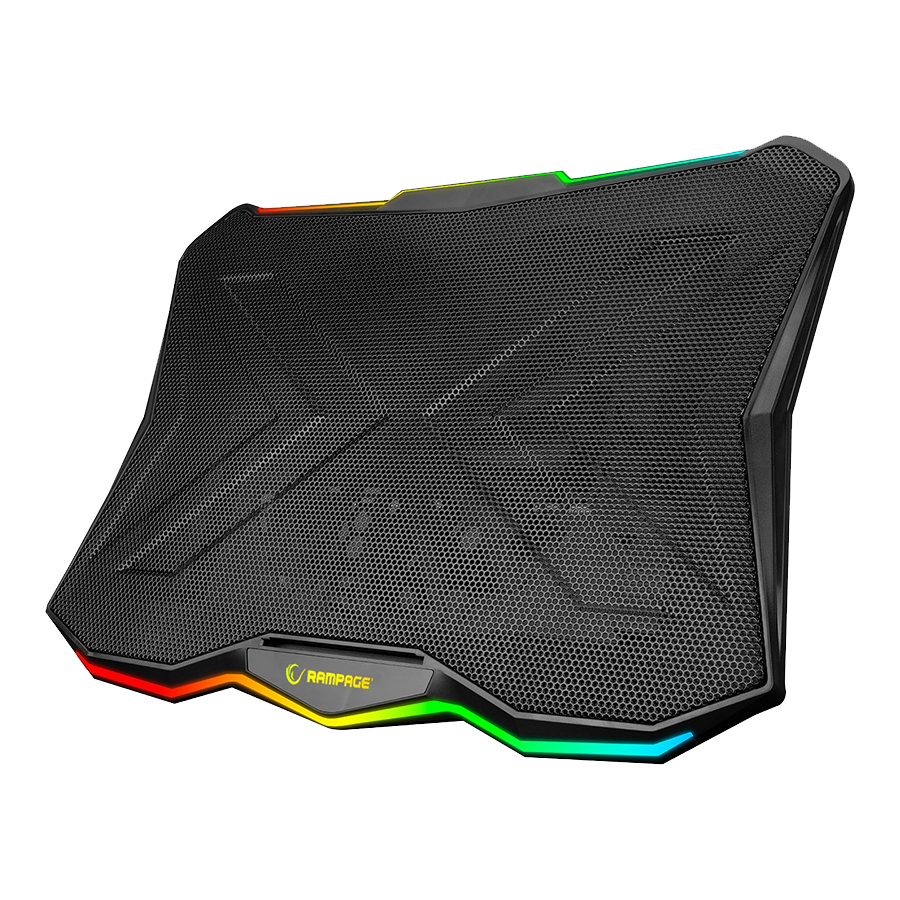 Postolje za notebook gaming Rampage AD-RC8 SHOWY Black 180mm Fan 15-17" RGB Light Notebook Cooling Stand, 33450 - Image 8