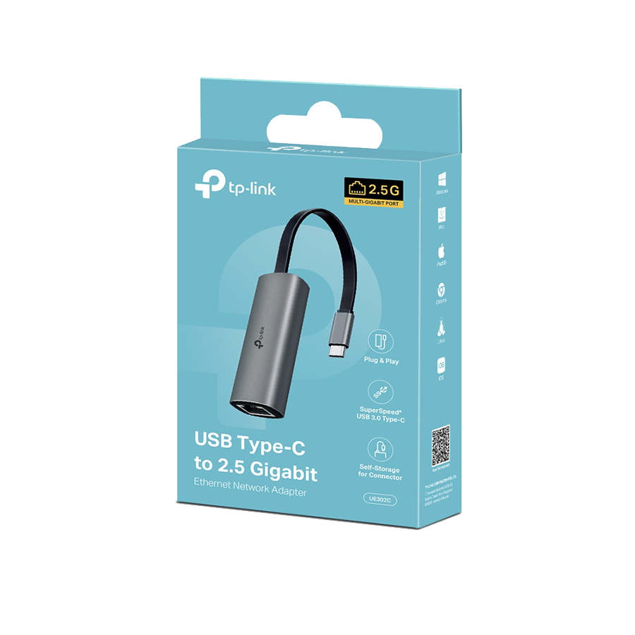 USB Type-C to LAN Ethernet adapter RJ45 TP-Link USB 3.0 2.5 Gigabit, 1xUSB 3.0, UE302C - Image 4