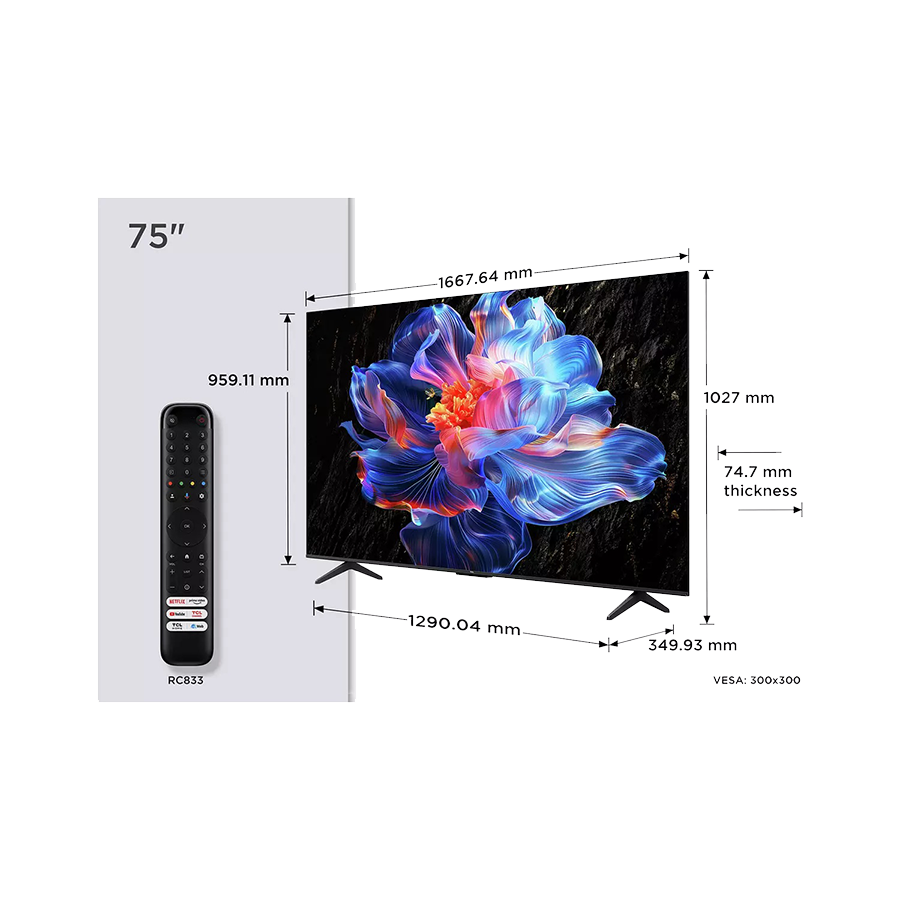TCL 75"V6C 4K TV Google OS HDR10 HVA Panel Motion Clarity Dolby Audio, AiPQ Processor, - Image 7