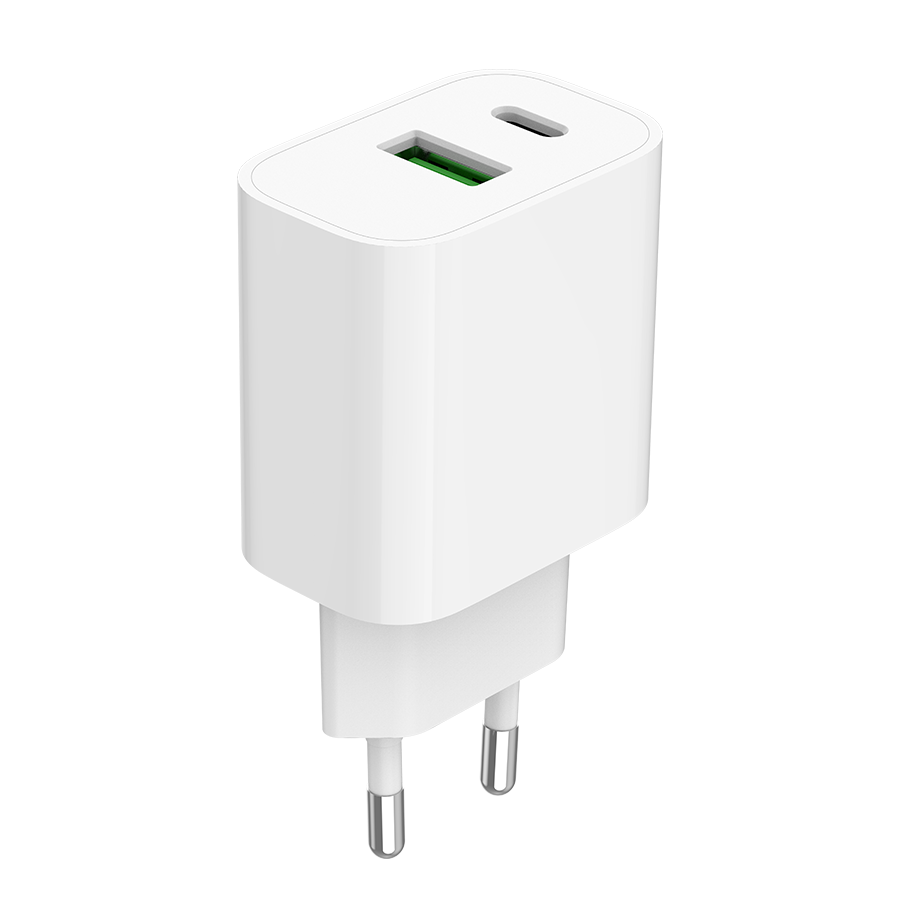 USB punjač 1xType-C + 1xUSB-A fast charger, 20W, white GEMBIRD, TA-UC-PDQC20-01-W - Image 6