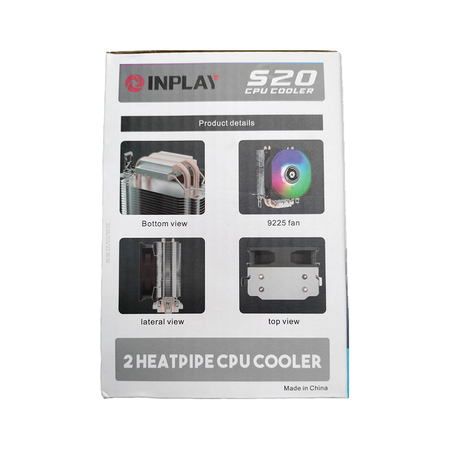 CPU hladnjak INPLAY CPU Cooler S20, LGA 115x, 1200, 17xx, 1366, AMD AM3, AM4, AM5 - Image 3