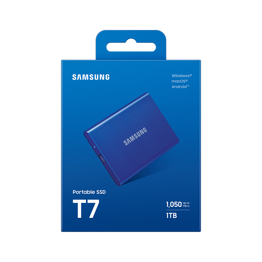 EXT.SSD SAMSUNG Portable T7 1TB USB 3.2 Gen 2 Sequential Read/Write : Up to 1,050MB/sec /Up to 1,000 MB/sec/Plava/MU-PC1T0H/WW - Image 3