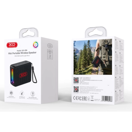 XO Bluetooth Speaker BoomBox F85 Black RGB - Image 3
