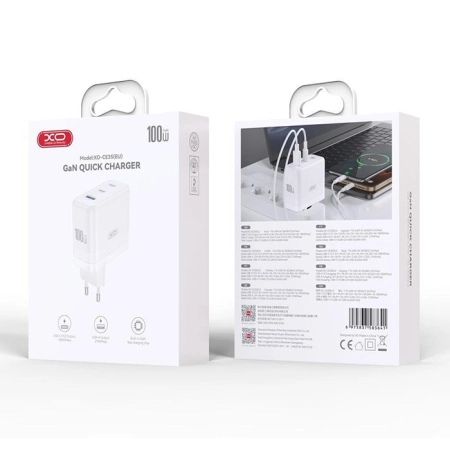XO Charger CE35 2x USB-C + USB-A 100W Fast Charger - Image 4