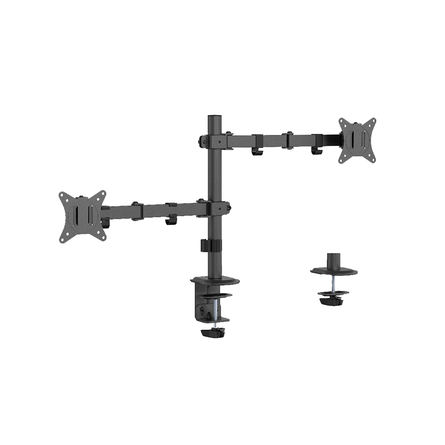 NOSAČ ZA DVA MONITORA GEMBIRD MA-D2-03, montaža na stol, tilt, swivel), 17”-32”, up to 9 kg