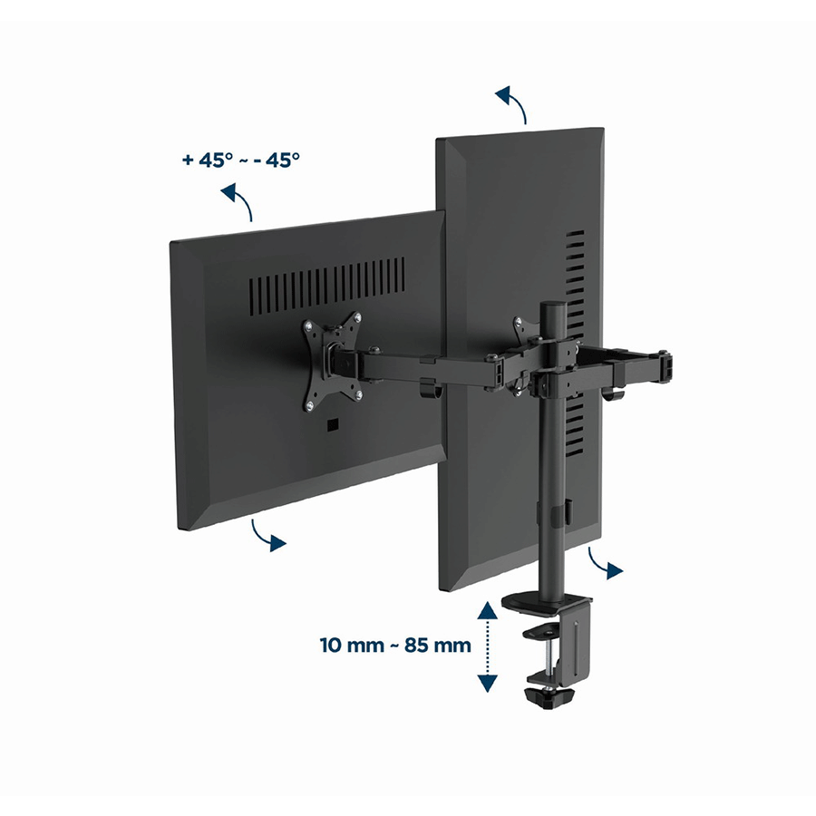 NOSAČ ZA DVA MONITORA GEMBIRD MA-D2-03, montaža na stol, tilt, swivel), 17”-32”, up to 9 kg - Image 4