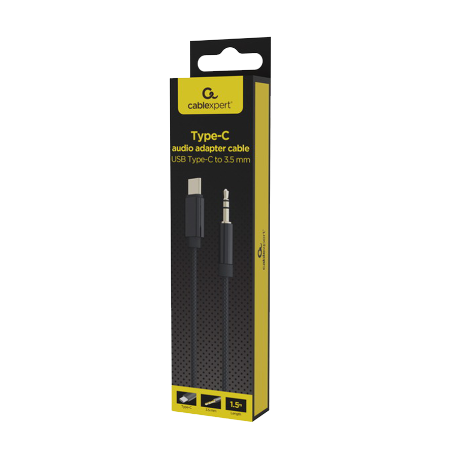 Audio kabl GEMBIRD USB type-C to stereo 3.5 mm AUX cable, 1.5 m, black, CCA-CM3.5M-1.5M - Image 2