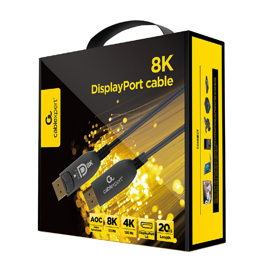 DisplayPort kabal 20m GEMBIRD, muški DisplayPort na muški DisplayPort Active Optical (AOC) 8K AOC Premium Series, CC-DP8K-AOC-20M - Image 3