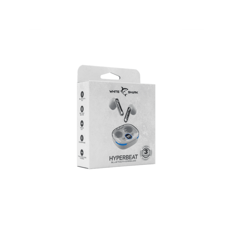 White Shark EARBUDS Slušalice + mikrofon Bluetooth GEB-TWS37 HYPERBEAT Bijele - Image 4