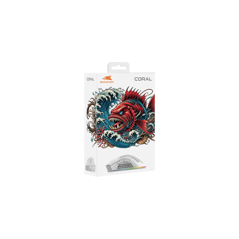 Baracuda MIŠ BGM-032 CORAL BIJELI / 12.800 dpi - Image 6