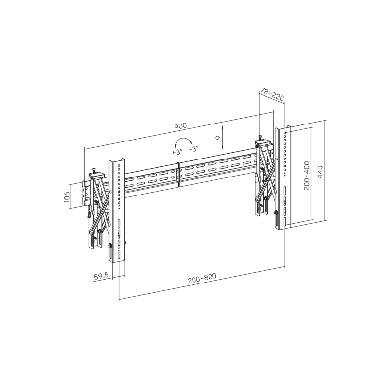 SBOX STALAK LVW02-48T / VIDEO ZID (37-70"/70kg/800x400) - Image 7