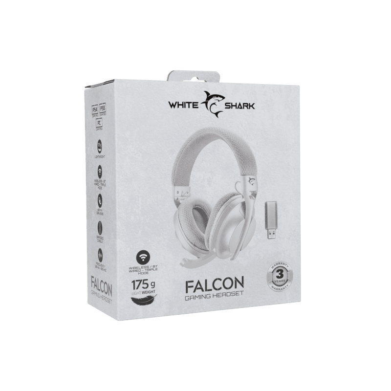White Shark HEADSET WGH-2441 FALCON White/Grey - Wireless - Image 8