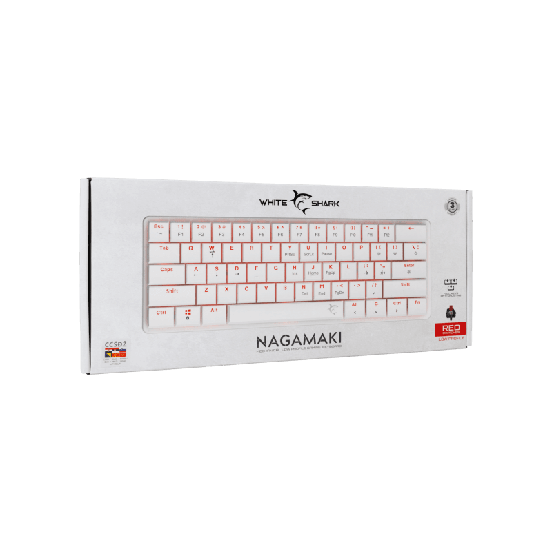 White Shark TASTATURA GK-006212 NAGAMAKI Bijela-Mehanička/ HR - RED SW. - Image 2