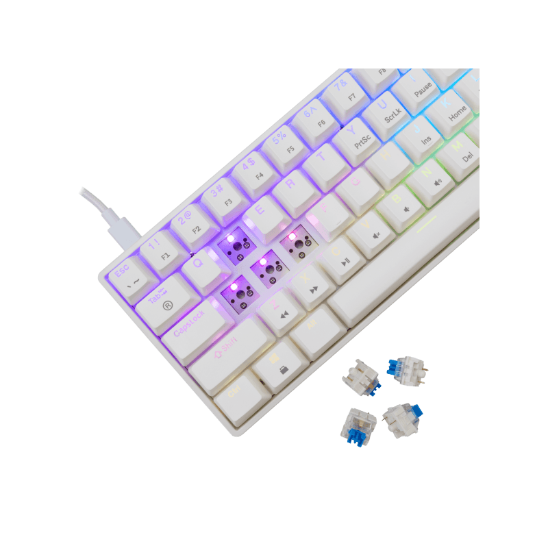 White Shark TASTATURA GK-004221 SHINOBI-2 Bijela - Mehanicka / US - BLUE SW. - Image 2