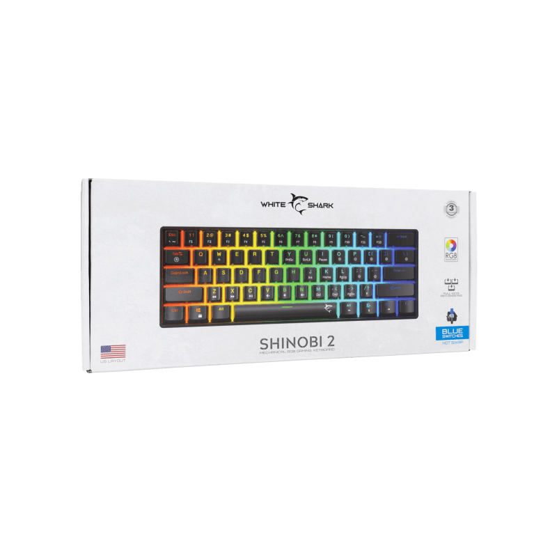 White Shark TASTATURA GK-004121 SHINOBI-2 Crna - Mehanicka / US - PLAVI.SW. - Image 5