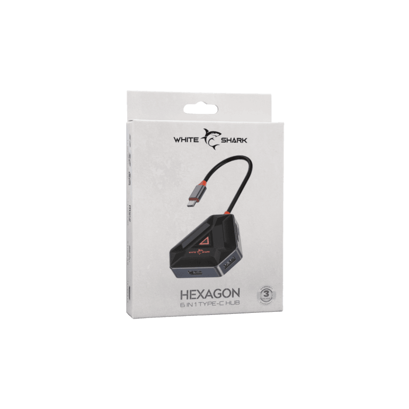 White Shark USB-C HUB HEXAGON 6 u 1 - Image 2