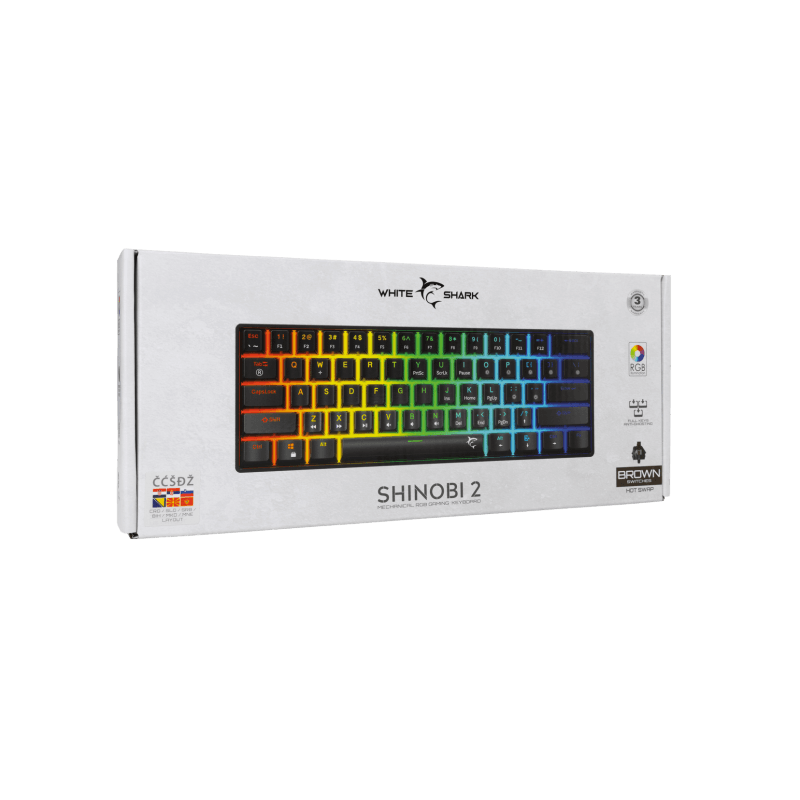 White Shark TASTATURA GK-004132 SHINOBI-2 Crna/HR-BROWN SW. - Image 5