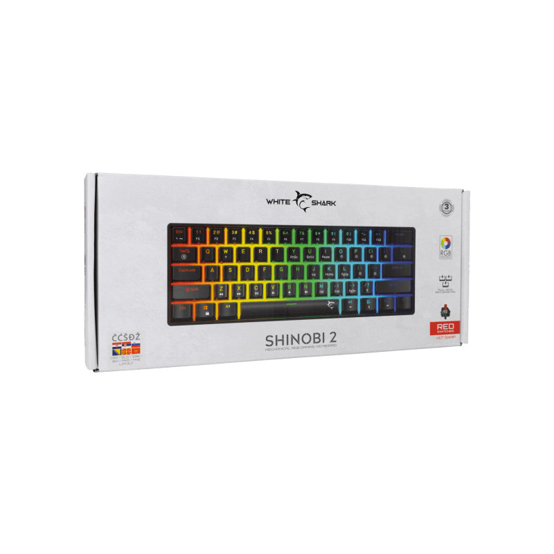 White Shark TASTATURA GK-004112 SHINOBI-2 Crna/HR-RED SW. - Image 5