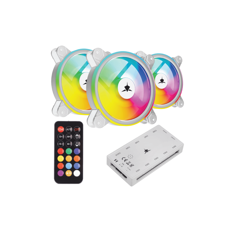 White Shark FAN GCF-S028-005 NEBULA-2 BIJELI ARGB KIT