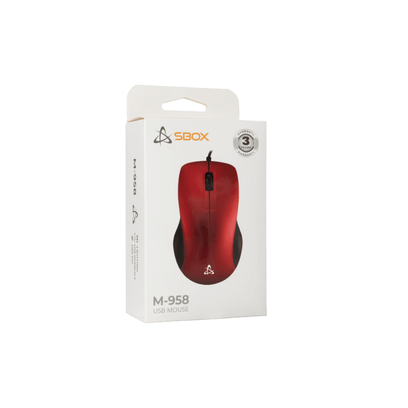 SBOX žičani miš M-958 Crveni - Image 4