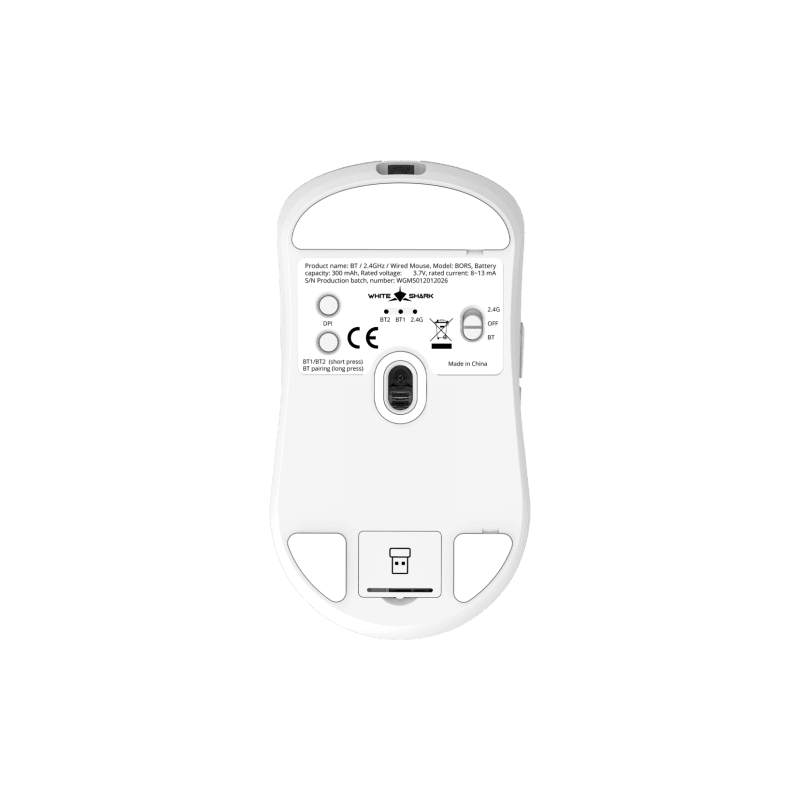 White Shark MIŠ WGM-5021 BORS / 12.000 DPI - Bijeli / Wireless - Image 6