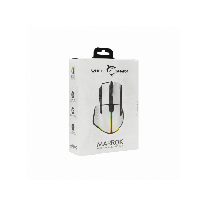 White Shark MIŠ GM-9006 MARROK Bijeli RGB / 12.000 dpi - Image 6