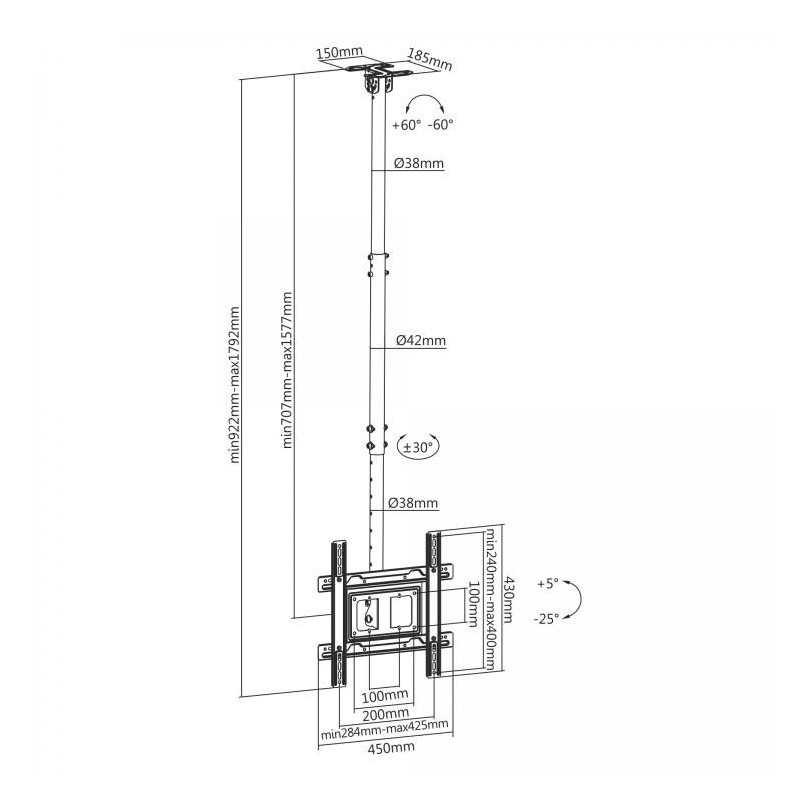 SBOX stalak CPLB-9441 (32-70"/50kg/400x400) - Image 4
