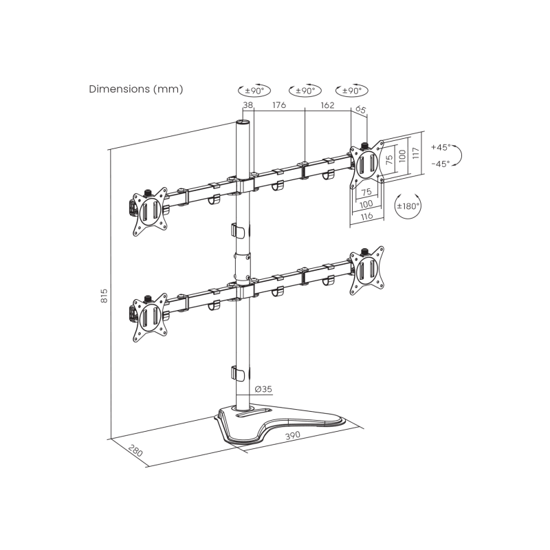 SBOX STALAK LCD-F048-2 (17-32"/4x9kg/100x100) - Image 11