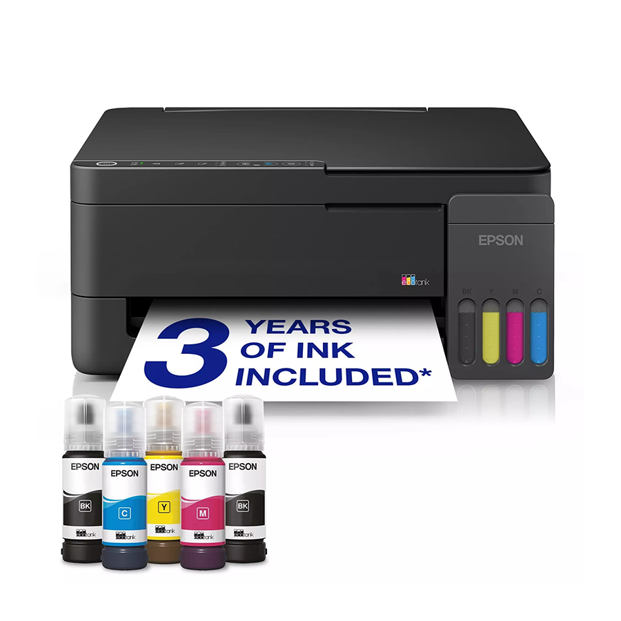 Printer EPSON EcoTank L3350 print/scan/copy Rez.5.760 x1.440 dpi. 33str/min Monokrom.15str/min Colour. USB, LAN.WiFi. tinte br.103