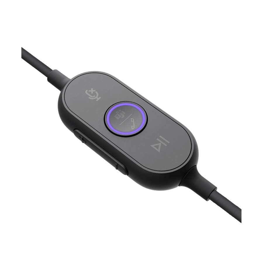 Slušalice sa mikrofonom Logitech Zone Wired MSFT Teams USB black MICROSOFT CERTIFIED, USB-C, USB-A adapter included, 981-000870 - Image 4