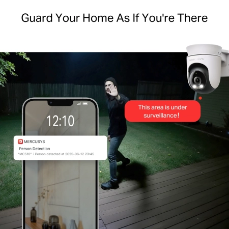 Mercusys Pan/Tilt Home Security Wi-Fi Camera MC510 - Image 6