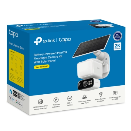 TP-Link Outdoor Solar-Powered Wi-Fi Floodlight Pan/Tilt Camera Tapo C615F KIT - Image 9