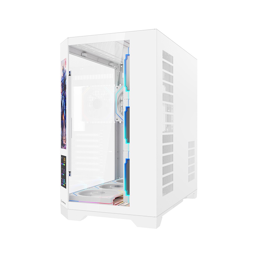 Kućište gaming RAMPAGE NOVA V2 9.16' LCD Display Hub Controller White 7x12cm ARGB Pwm Fan, 43467 - Image 4