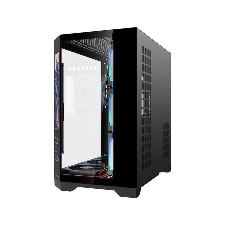 Kućište gaming RAMPAGE NOVA V2 9.16' LCD Display Hub Controller Black 7x12cm ARGB Pwm Fan, 43432 - Image 4