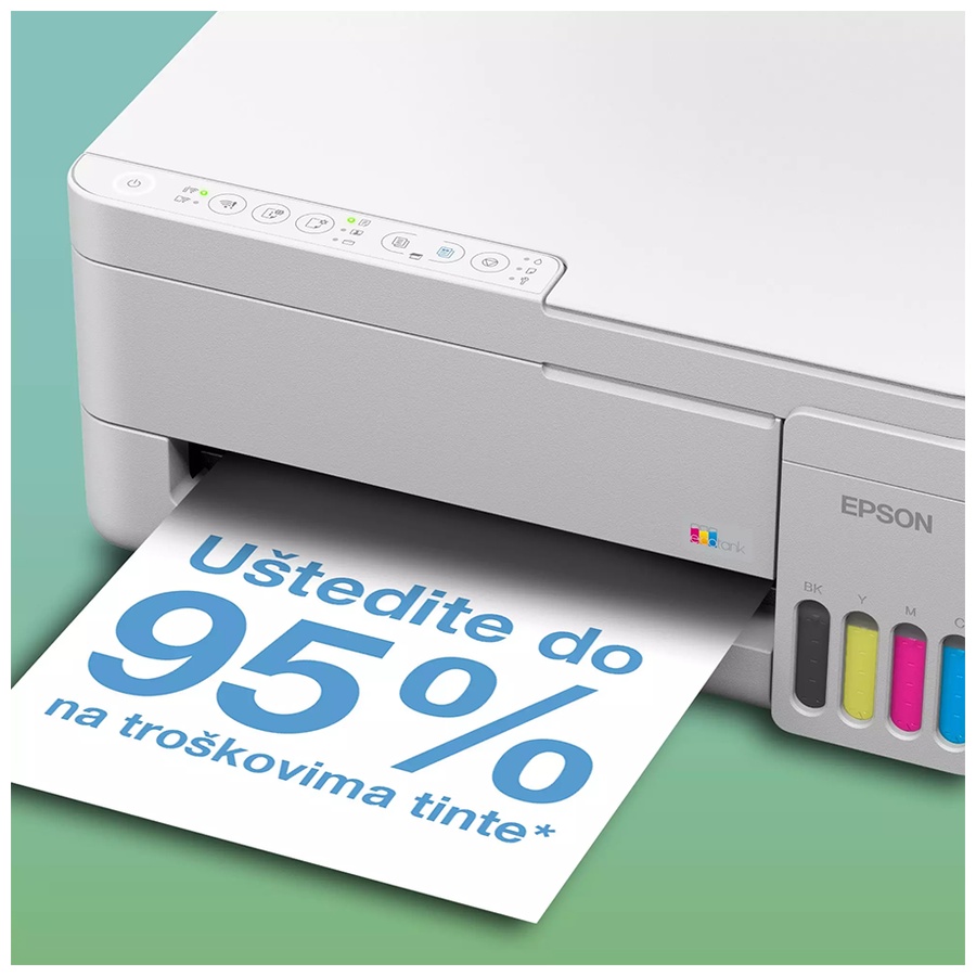 Printer EPSON EcoTank L3356 print/scan/copy Rez.5.760 x1.440 dpi. 33str/min Monokrom.15str/min Colour. USB, LAN.WiFi. Boja bijela. tinte br.103 - Image 8